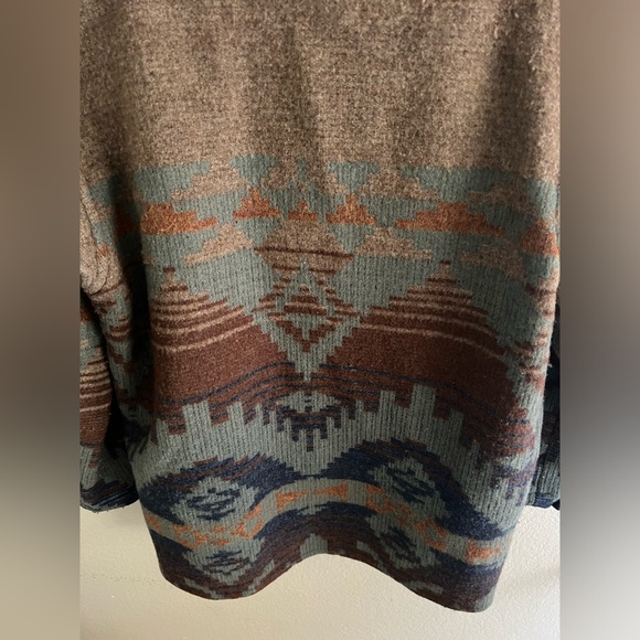 VINTAGE LL BEAN SOUTHWESTERN AZTEC NAVAJO WOOL COAT JACKET S - Picture 4 of 9